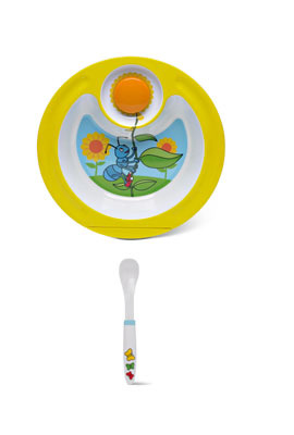 Warming plate with spoon